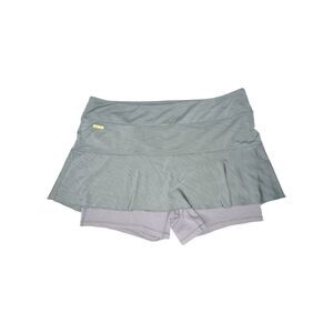 Lole Ace Skort sz L * Heather Gray Tennis Skirt w/ Shorts Sporty Workout Running